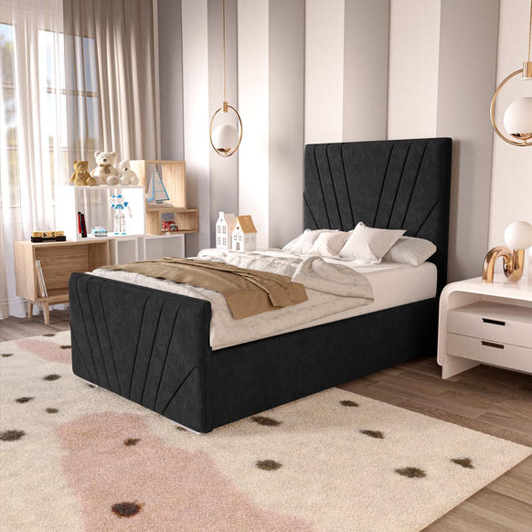 Fiji Kids Sunrise Upholstered Bed - Black Naples