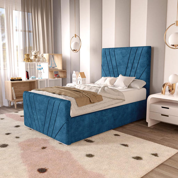 Fiji Kids Sunrise Upholstered Bed - Blue Coniston