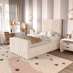 Fiji Kids Sunrise Upholstered Bed - Cream Naples