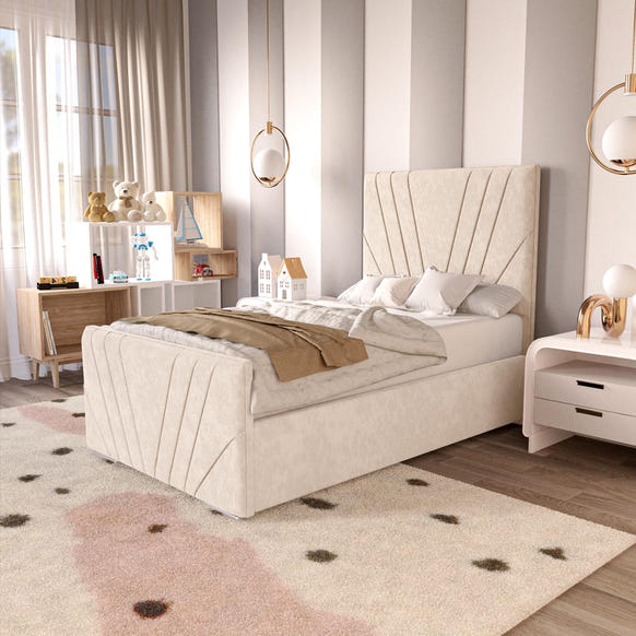 Fiji Kids Sunrise Upholstered Bed - Cream Naples