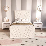 Fiji Kids Sunrise Upholstered Bed - Cream Naples
