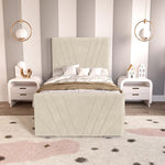 Fiji Kids Sunrise Upholstered Bed - Cream Plush Velvet