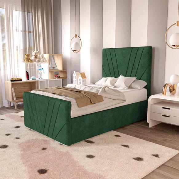 Fiji Kids Sunrise Upholstered Bed - Emerald Coniston