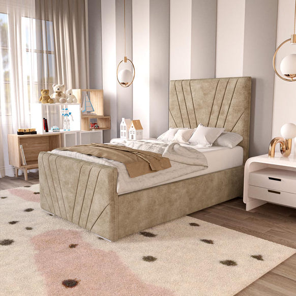 Fiji Kids Sunrise Upholstered Bed - Mink Coniston