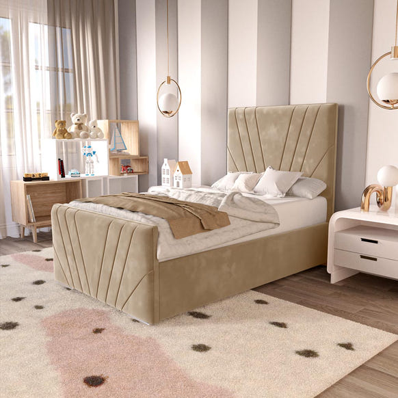 Fiji Kids Sunrise Upholstered Bed - Mink Plush Velvet