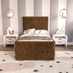 Fiji Kids Sunrise Upholstered Bed - Mocca Plush Velvet