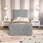 Fiji Kids Sunrise Upholstered Bed - Silver Chenille
