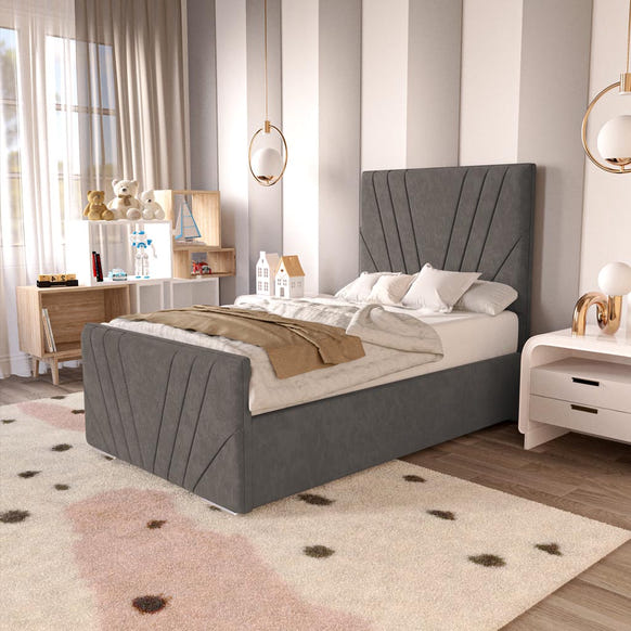 Fiji Kids Sunrise Upholstered Bed - Slate Grey Naples