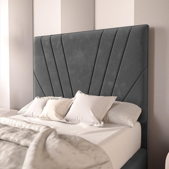 Fiji Kids Sunrise Upholstered Bed - Steel Plush Velvet
