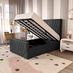 Fiji Kids Sunrise Upholstered Ottoman Bed - Black Chenille