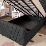 Fiji Kids Sunrise Upholstered Ottoman Bed - Black Chenille