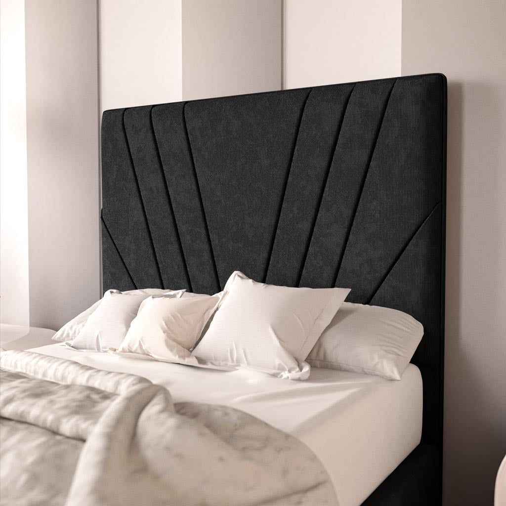 Fiji Kids Sunrise Upholstered Ottoman Bed - Black Naples
