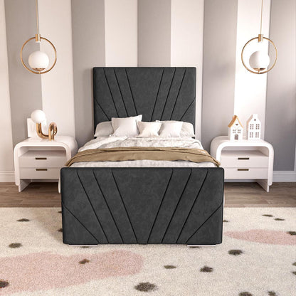 Fiji Kids Sunrise Upholstered Ottoman Bed - Black Naples