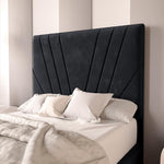 Fiji Kids Sunrise Upholstered Ottoman Bed - Black Plush Velvet