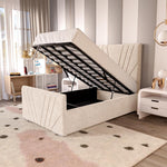 Fiji Kids Sunrise Upholstered Ottoman Bed - Cream Naples