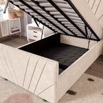 Fiji Kids Sunrise Upholstered Ottoman Bed - Cream Naples