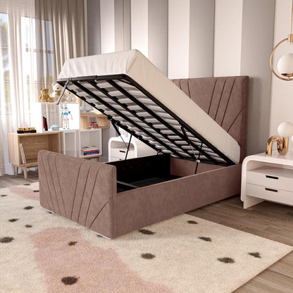 Fiji Kids Sunrise Upholstered Ottoman Bed - Mauve Naples