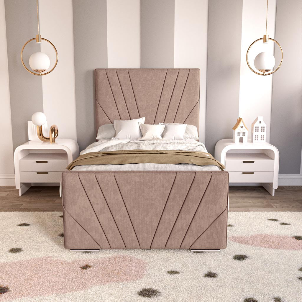 Fiji Kids Sunrise Upholstered Ottoman Bed - Mauve Naples
