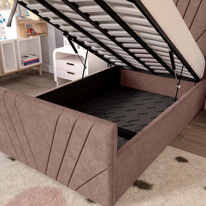Fiji Kids Sunrise Upholstered Ottoman Bed - Mauve Naples