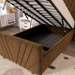Fiji Kids Sunrise Upholstered Ottoman Bed - Mocca Plush Velvet