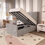 Fiji Kids Sunrise Upholstered Ottoman Bed - Seal Grey Naples