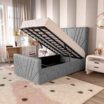 Fiji Kids Sunrise Upholstered Ottoman Bed - Silver Chenille