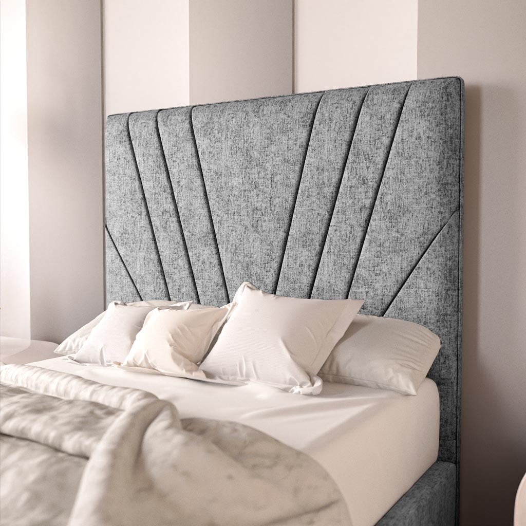 Fiji Kids Sunrise Upholstered Ottoman Bed - Silver Chenille