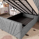 Fiji Kids Sunrise Upholstered Ottoman Bed - Silver Chenille