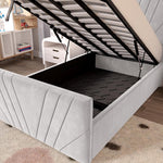 Fiji Kids Sunrise Upholstered Ottoman Bed - Silver Plush Velvet