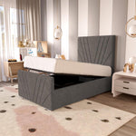 Fiji Kids Sunrise Upholstered Ottoman Bed - Slate Grey Naples