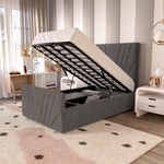 Fiji Kids Sunrise Upholstered Ottoman Bed - Slate Grey Naples