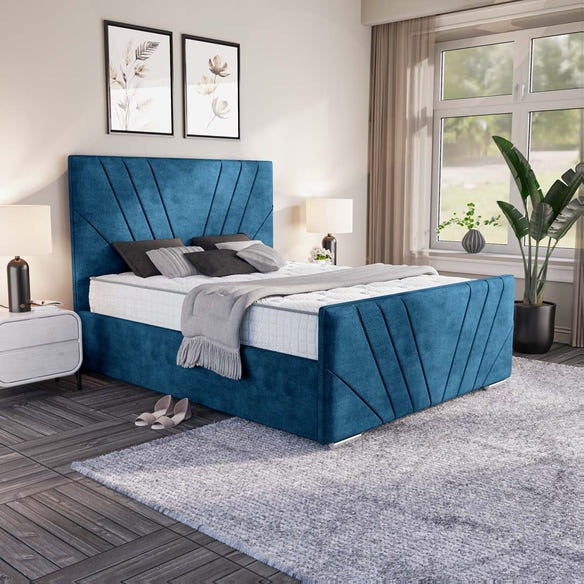 Fiji Sunrise Upholstered Bed - Blue Coniston