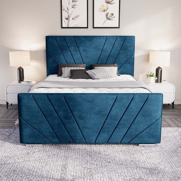 Fiji Sunrise Upholstered Bed - Blue Coniston