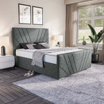 Fiji Sunrise Upholstered Bed - Charcoal Chenille