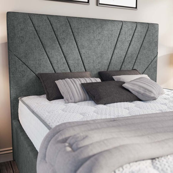 Fiji Sunrise Upholstered Bed - Charcoal Chenille