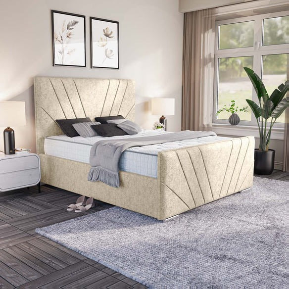 Fiji Sunrise Upholstered Bed - Cream Chenille