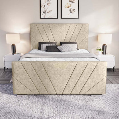 Fiji Sunrise Upholstered Bed - Cream Chenille