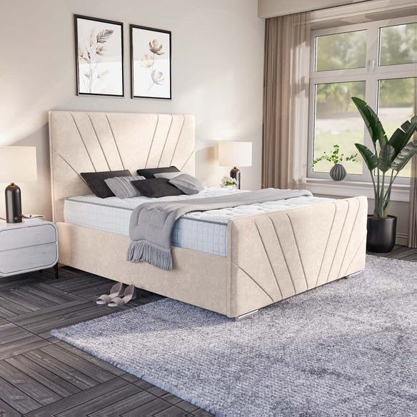Fiji Sunrise Upholstered Bed - Cream Naples