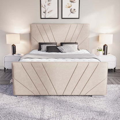 Fiji Sunrise Upholstered Bed - Cream Naples