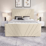 Fiji Sunrise Upholstered Bed - Cream Plush Velvet
