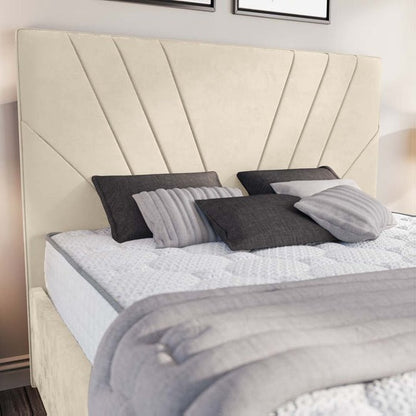 Fiji Sunrise Upholstered Bed - Cream Plush Velvet