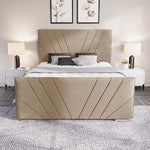 Fiji Sunrise Upholstered Bed - Mink Plush Velvet