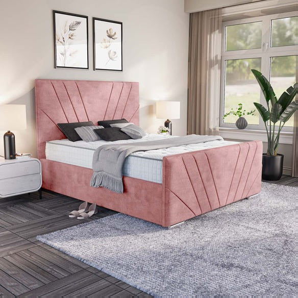 Fiji Sunrise Upholstered Bed - Pink Coniston