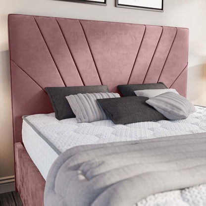 Fiji Sunrise Upholstered Bed - Pink Plush Velvet