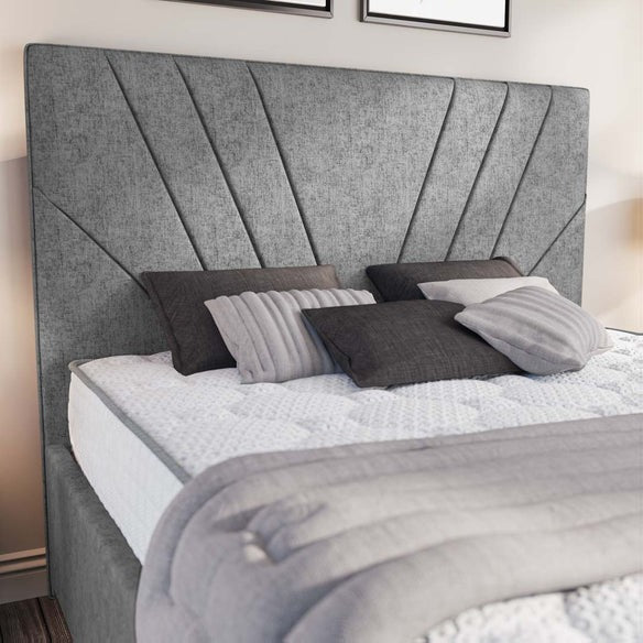 Fiji Sunrise Upholstered Bed - Silver Chenille
