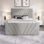 Fiji Sunrise Upholstered Bed - Silver Linoso
