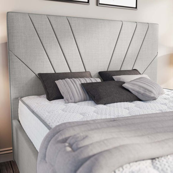 Fiji Sunrise Upholstered Bed - Silver Linoso