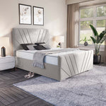 Fiji Sunrise Upholstered Bed - Silver Plush Velvet