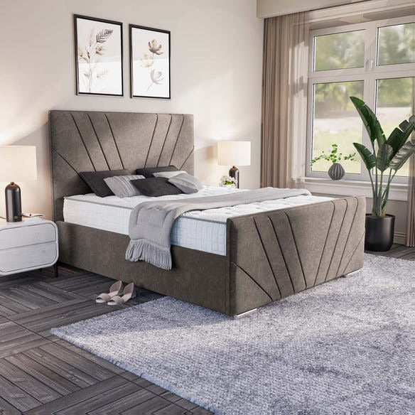 Fiji Sunrise Upholstered Bed - Slate Grey Naples