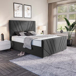 Fiji Sunrise Upholstered Bed - Steel Plush Velvet
